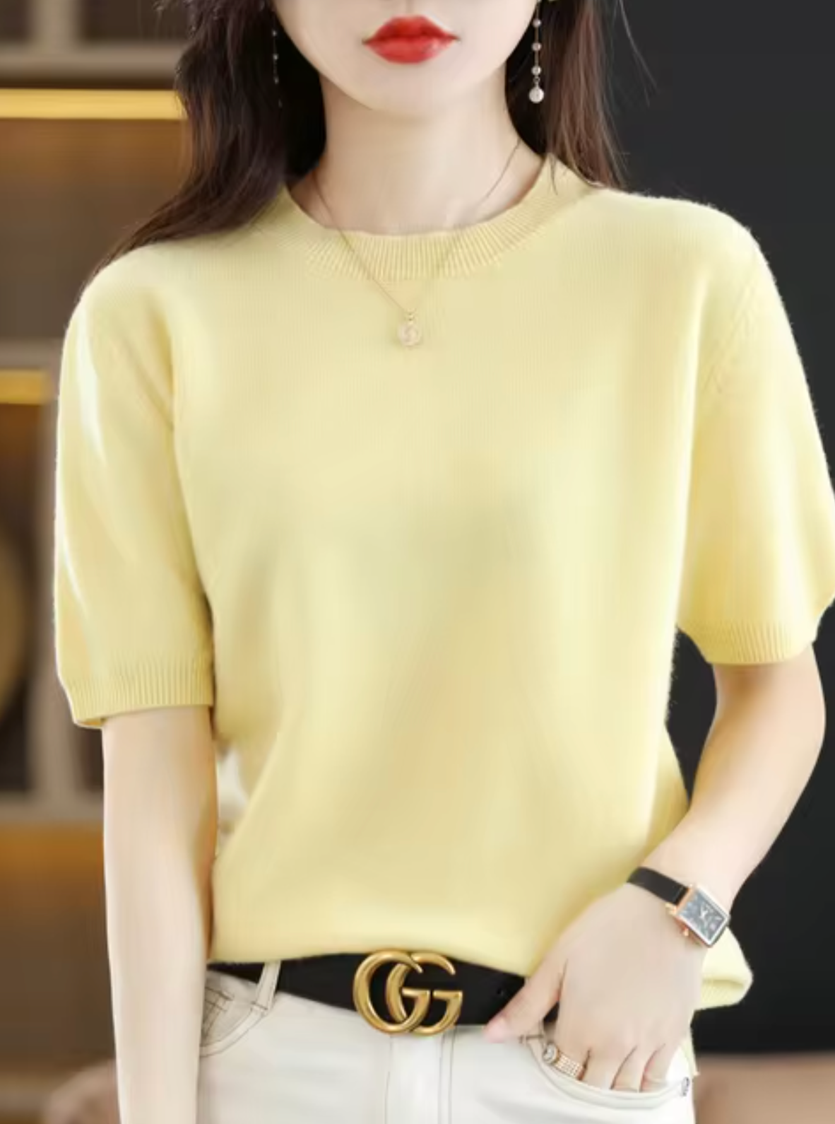 Jersey de manga corta para mujer