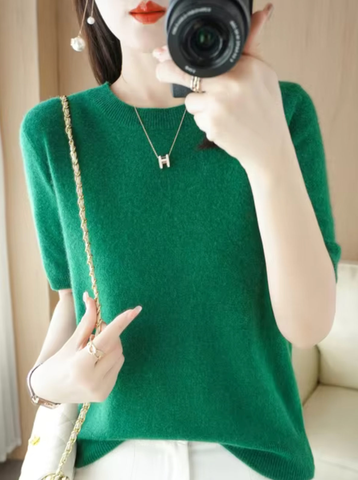 Jersey de manga corta para mujer