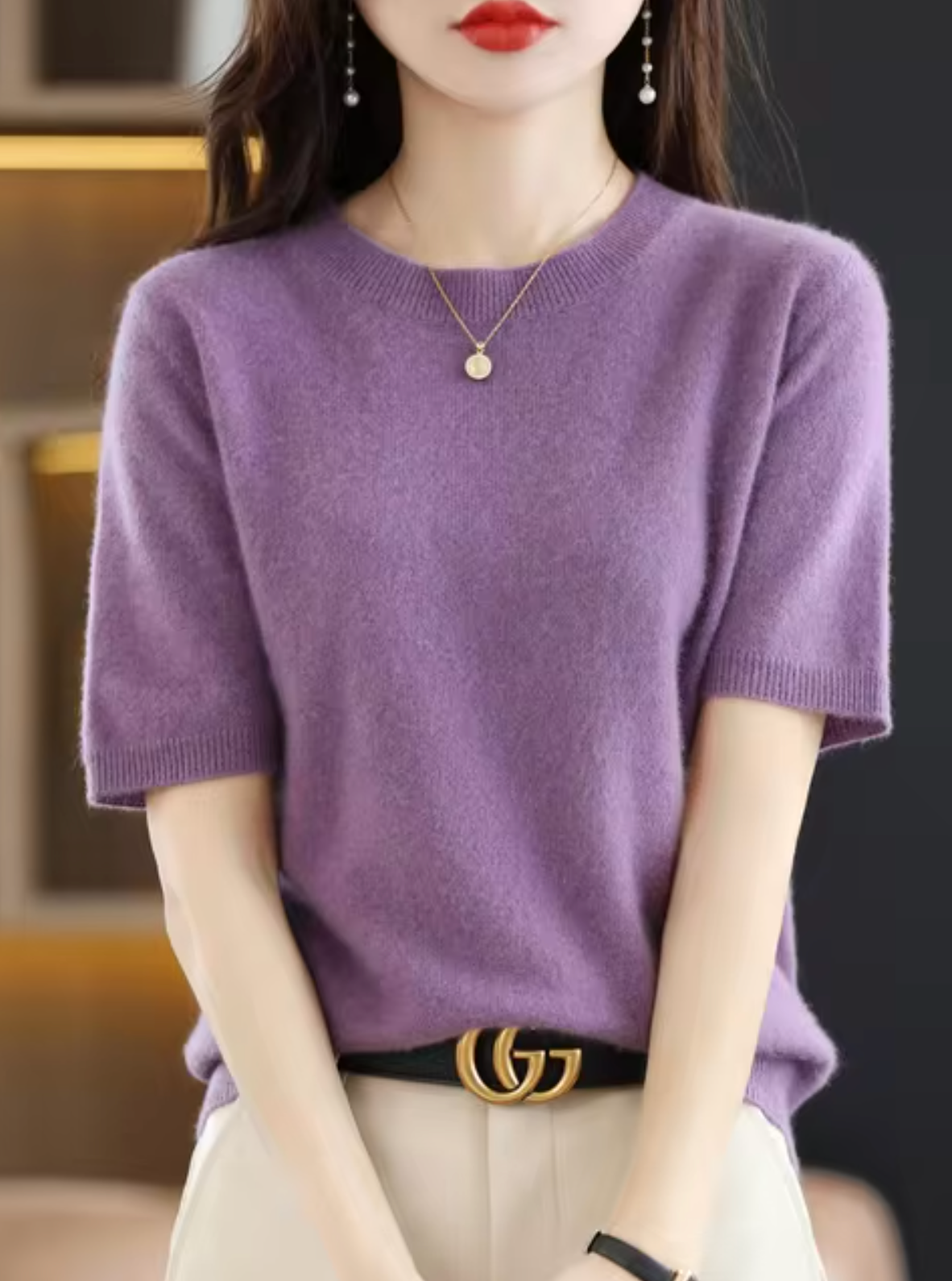 Jersey de manga corta para mujer