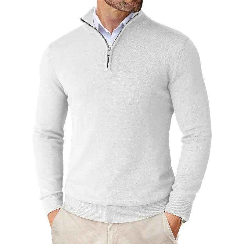 Jersey de punto con media cremallera para hombre