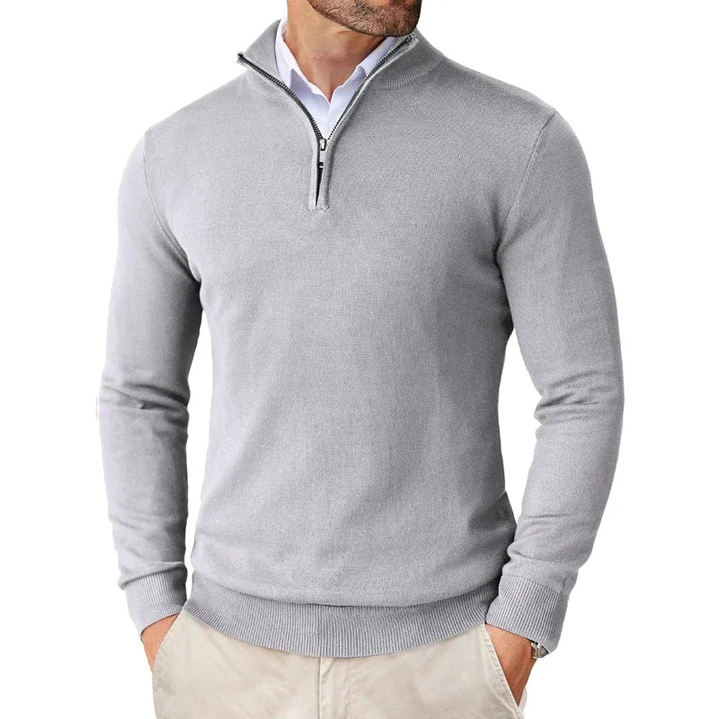 Jersey de punto con media cremallera para hombre