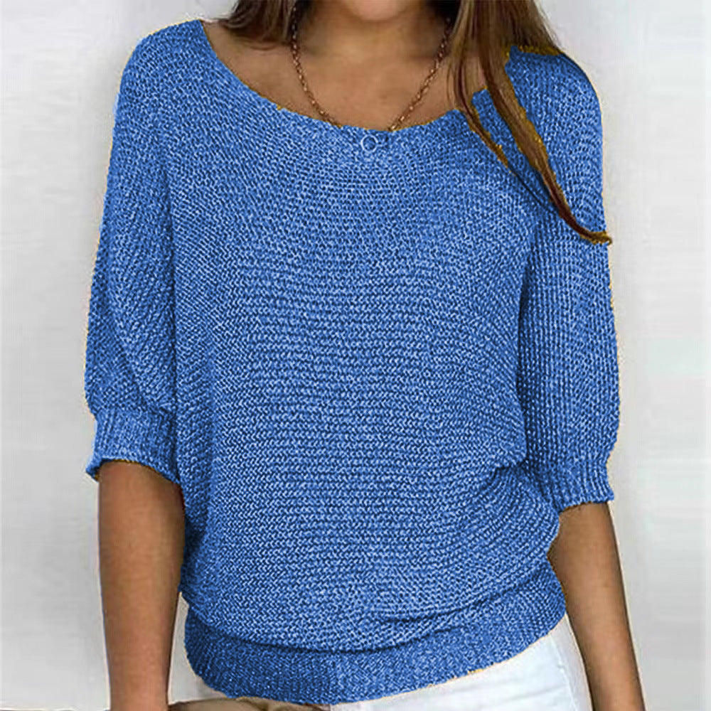 Jersey de punto holgado para mujer con manga 3/4