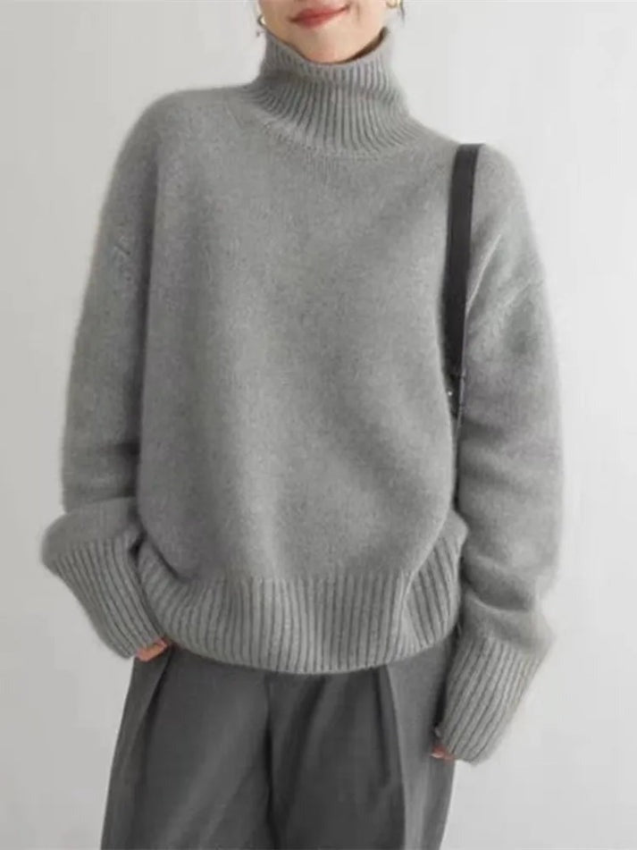 Jersey elegante de cuello alto para invierno