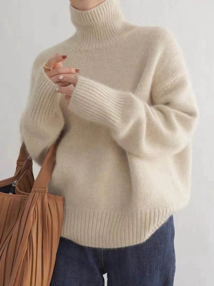 Jersey elegante de cuello alto para invierno