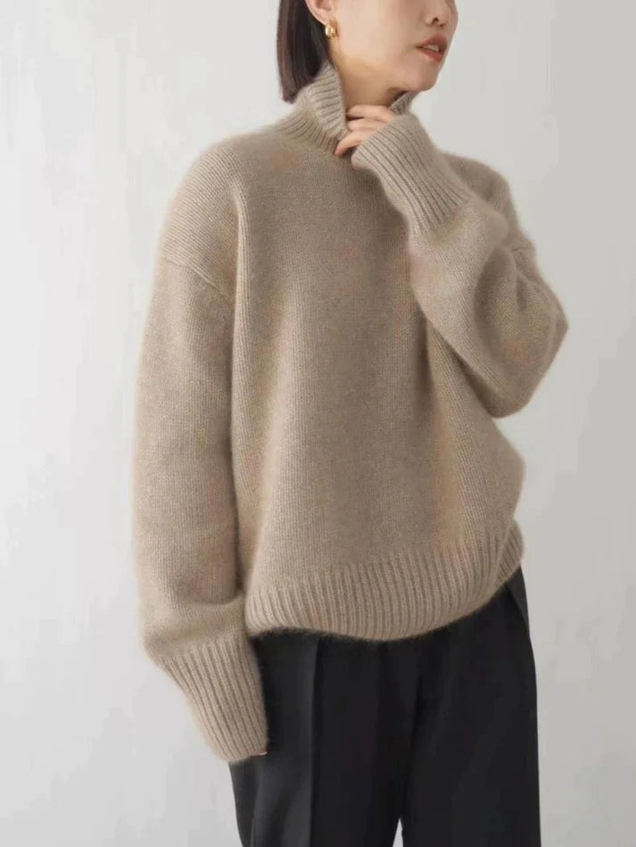 Jersey elegante de cuello alto para invierno