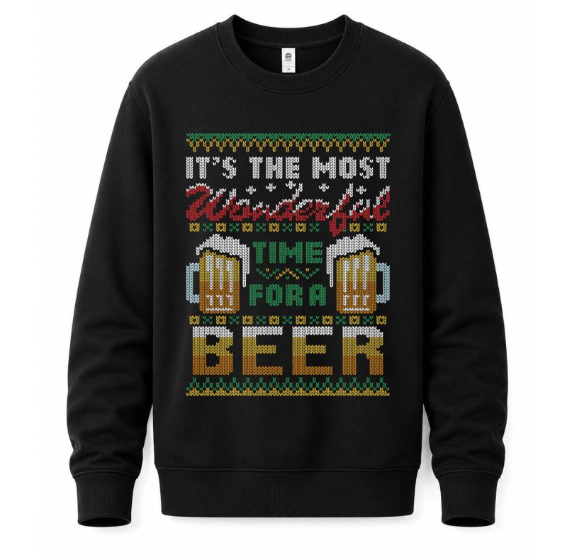 Jersey navideño divertido de cerveza