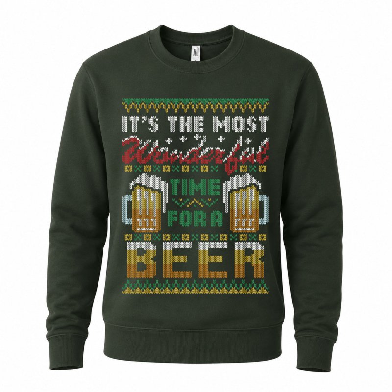 Jersey navideño divertido de cerveza