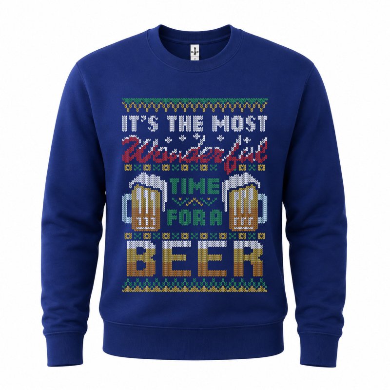 Jersey navideño divertido de cerveza