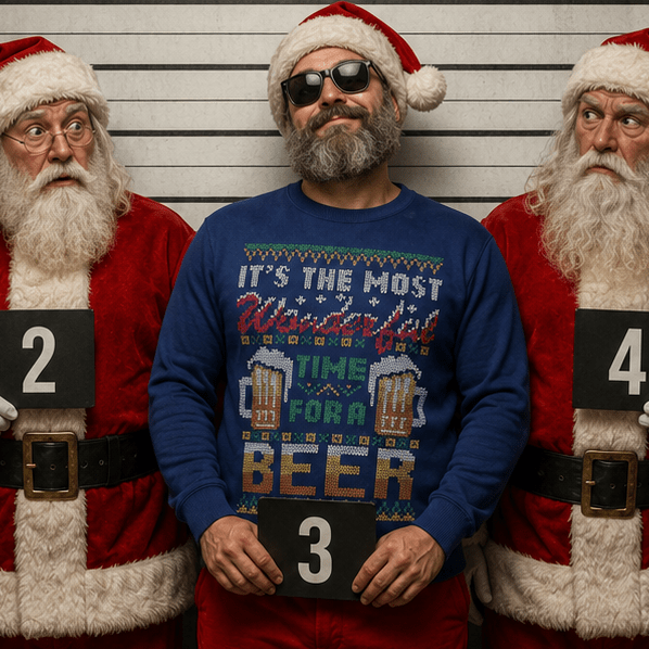 Jersey navideño divertido de cerveza