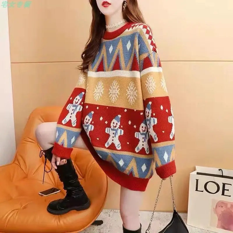Jersey navideño holgado oversize para mujer