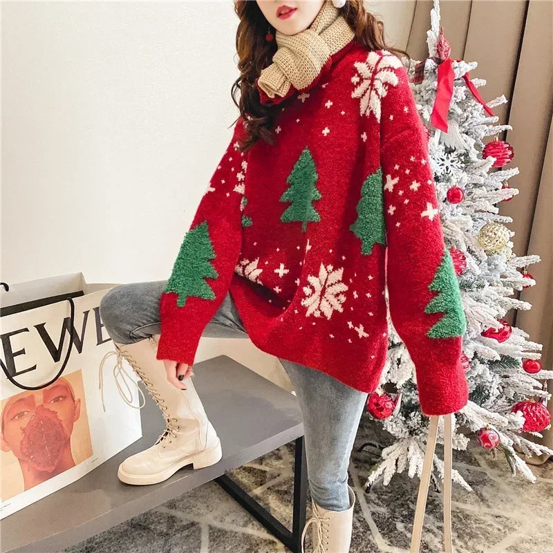 Jersey navideño oversized para mujer