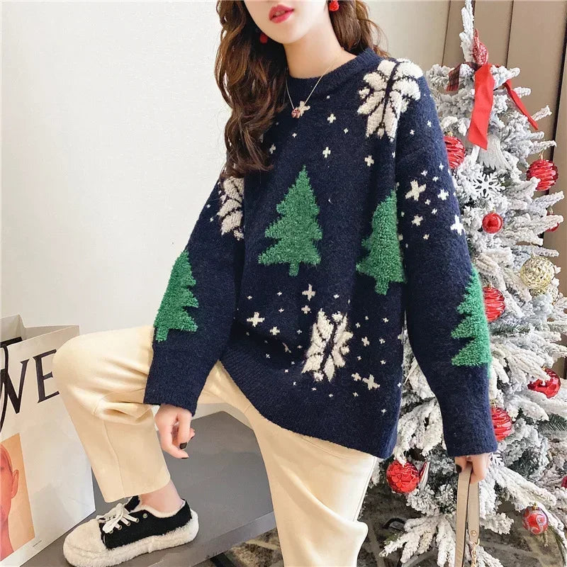Jersey navideño oversized para mujer