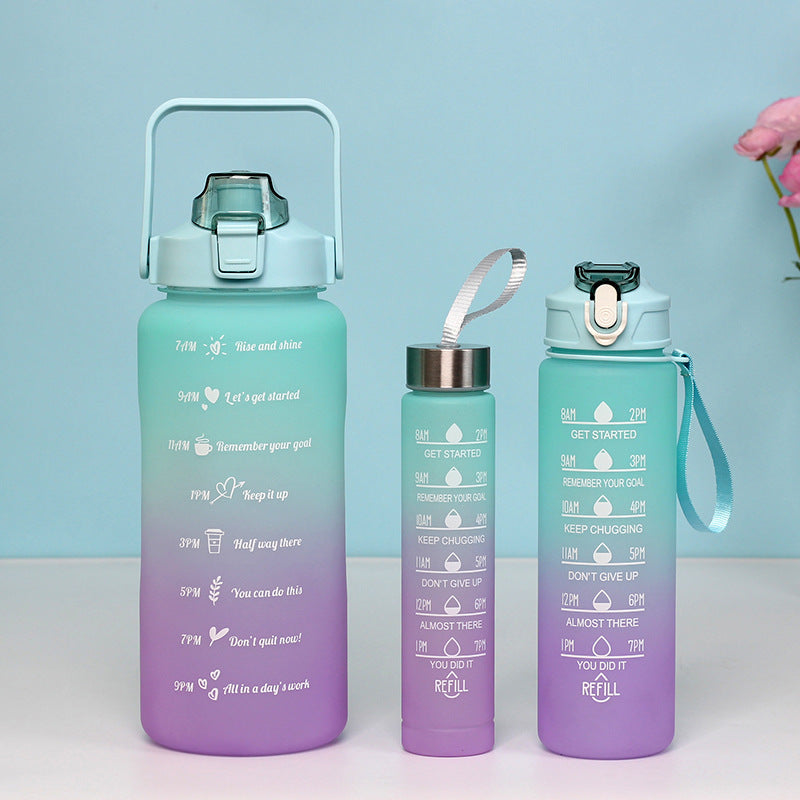 Juego de 3 botellas de agua, 2000 ml + 900 ml + 500 ml