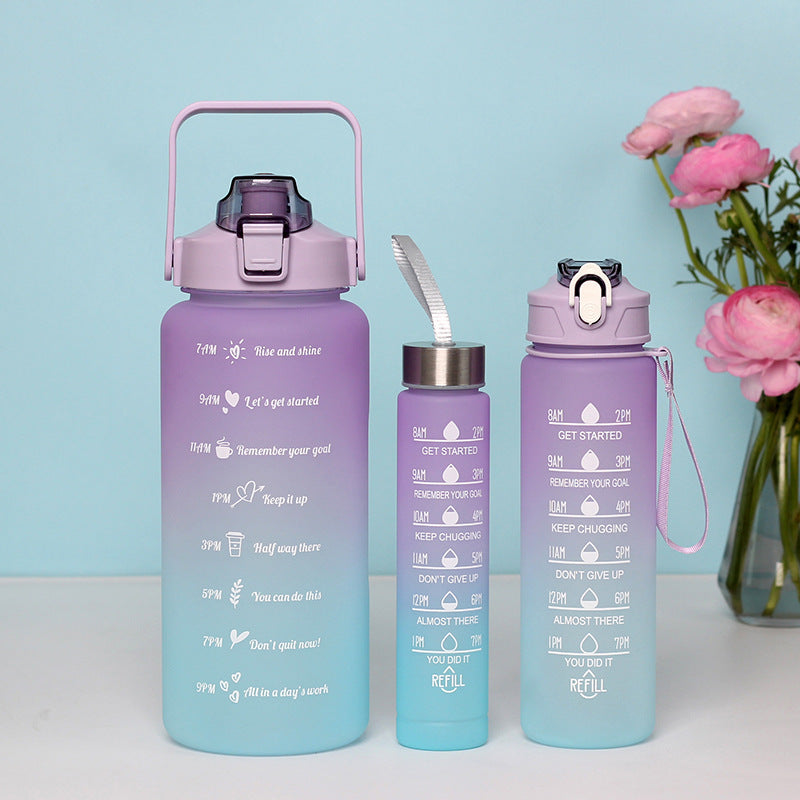 Juego de 3 botellas de agua, 2000 ml + 900 ml + 500 ml
