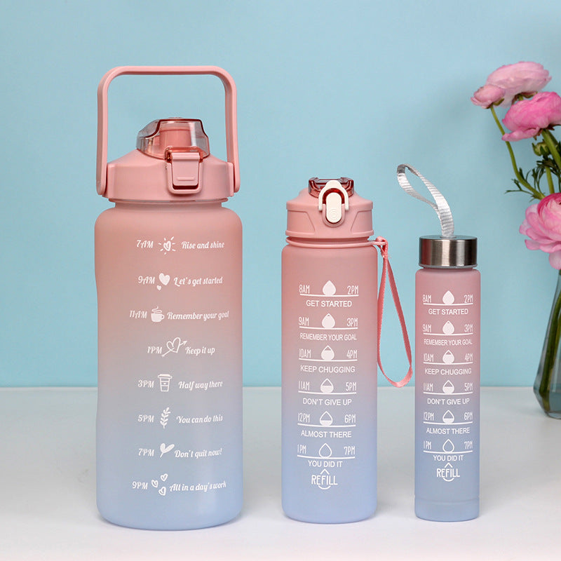 Juego de 3 botellas de agua, 2000 ml + 900 ml + 500 ml