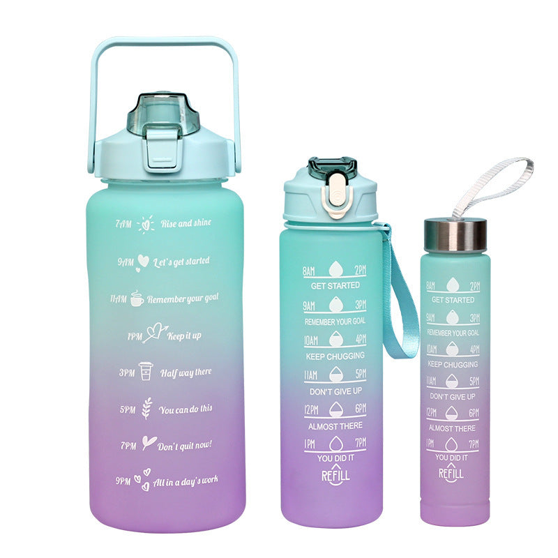 Juego de 3 botellas de agua, 2000 ml + 900 ml + 500 ml