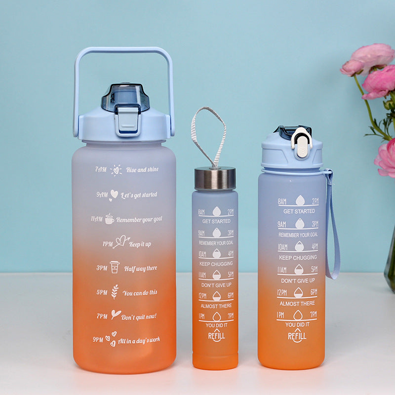 Juego de 3 botellas de agua, 2000 ml + 900 ml + 500 ml