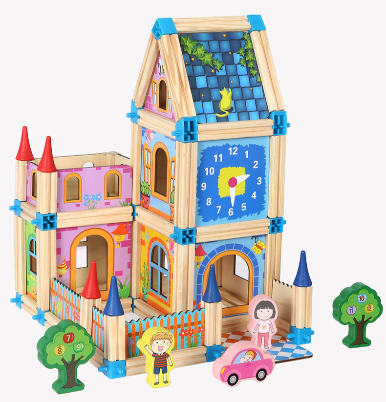 Juego de construcción creativo de madera para niños