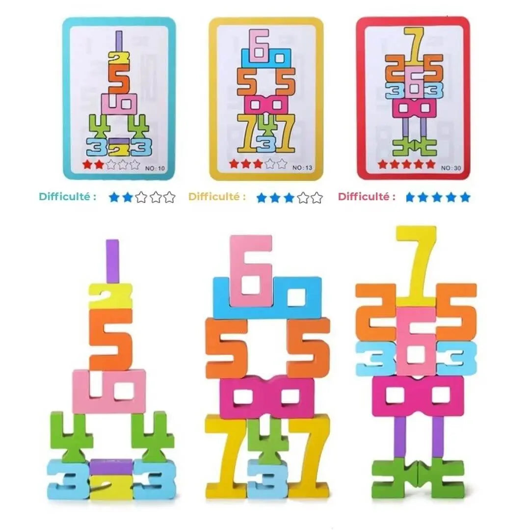 Juego de construcción de madera Montessori