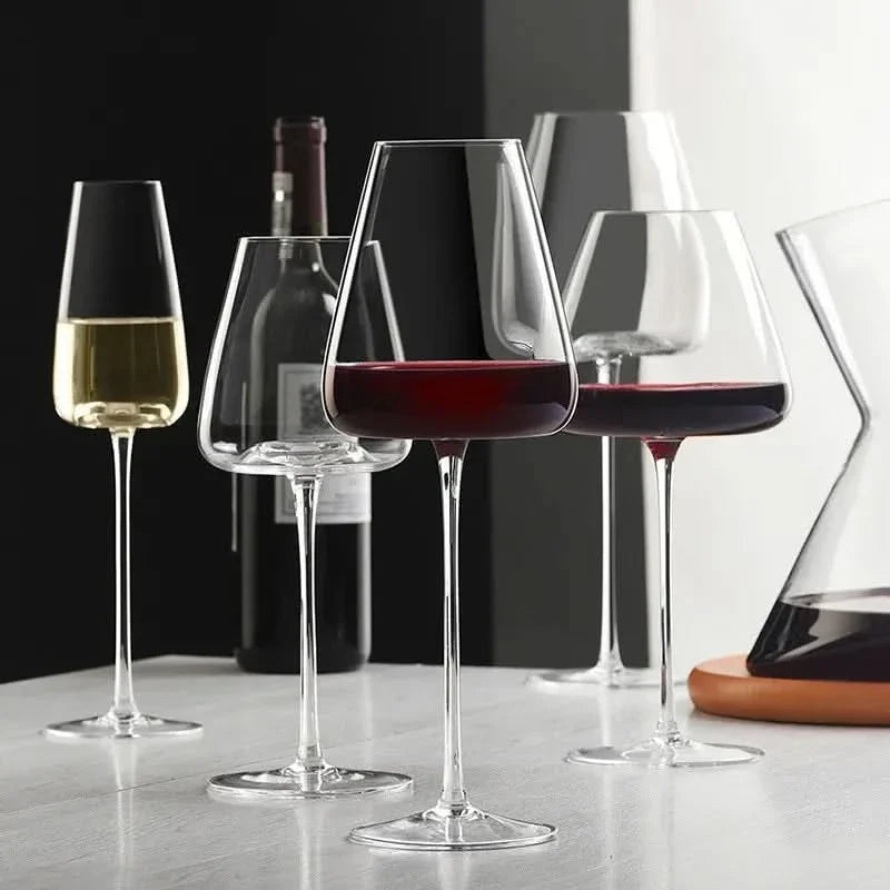 Juego de copas de cristal de vino y champán hechas a mano – 2, 4 o 6 piezas, 4 tamaños