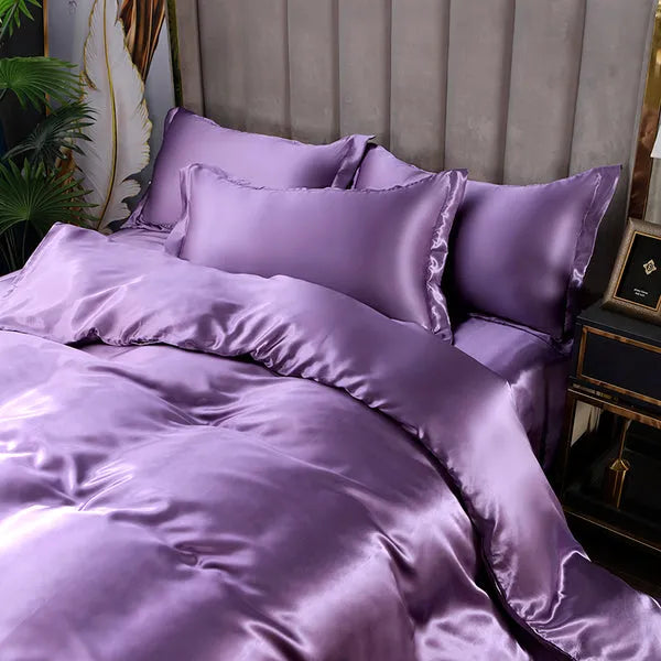 Juego de ropa de cama de seda de 4 piezas de 22 mommes
