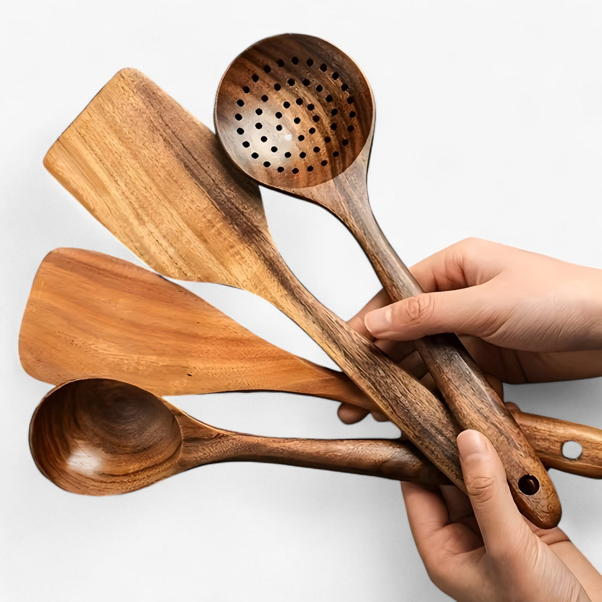 Juego de Utensilios de Cocina de Madera | Seguro y Versátil