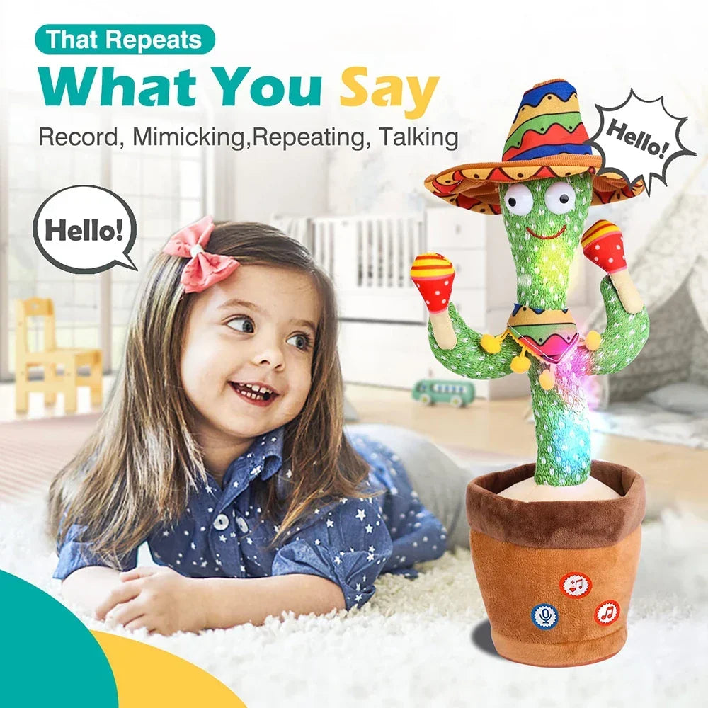 Juguete de cactus bailarín y parlante interactivo para niños con canciones