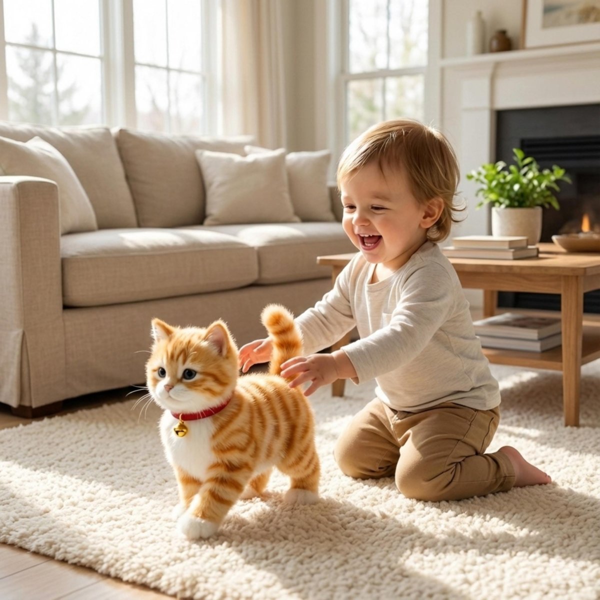 Juguete de Peluche Interactivo de Gato con Movimientos Realistas para Niños