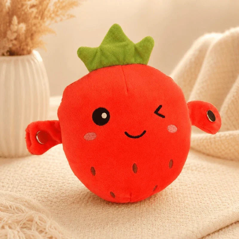 Juguete de peluche interactivo musical con forma de fruta sensible al tacto