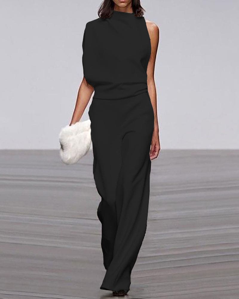Jumpsuit elegante con cuello alto