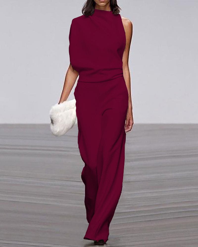 Jumpsuit elegante con cuello alto