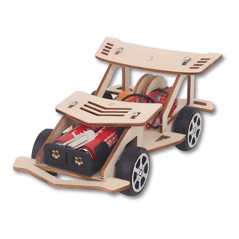 Kit de construcción de vehículo eléctrico de madera para niños DIY