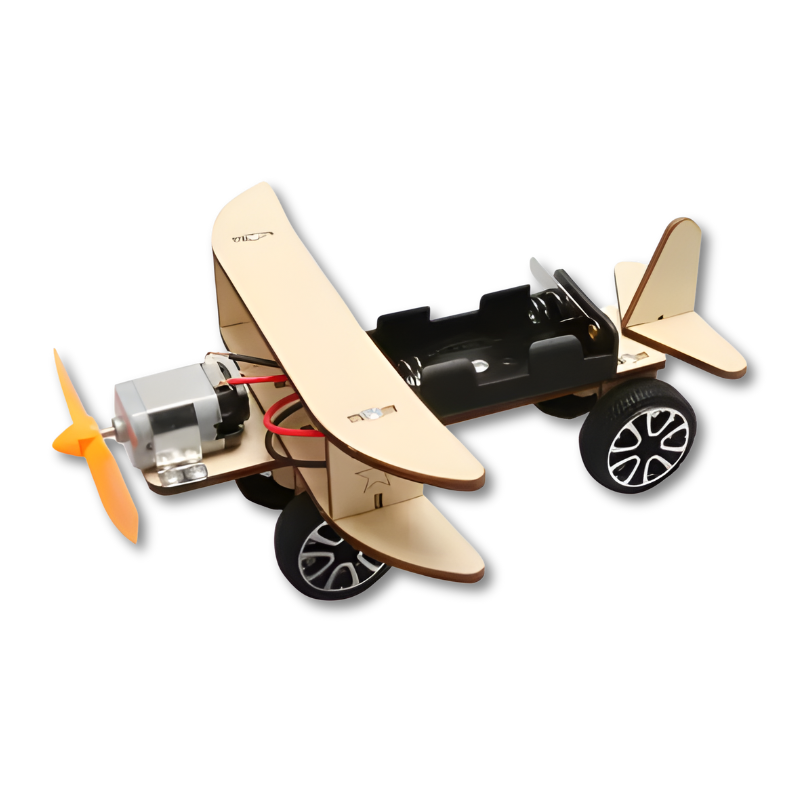Kit de construcción de vehículo eléctrico de madera para niños DIY