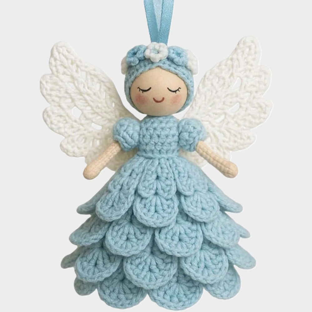 Kit de crochet para adorno festivo de ángel — Altura final de 20 cm