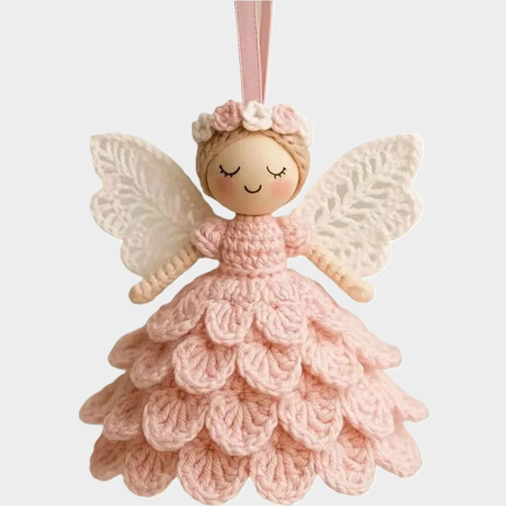 Kit de crochet para adorno festivo de ángel — Altura final de 20 cm