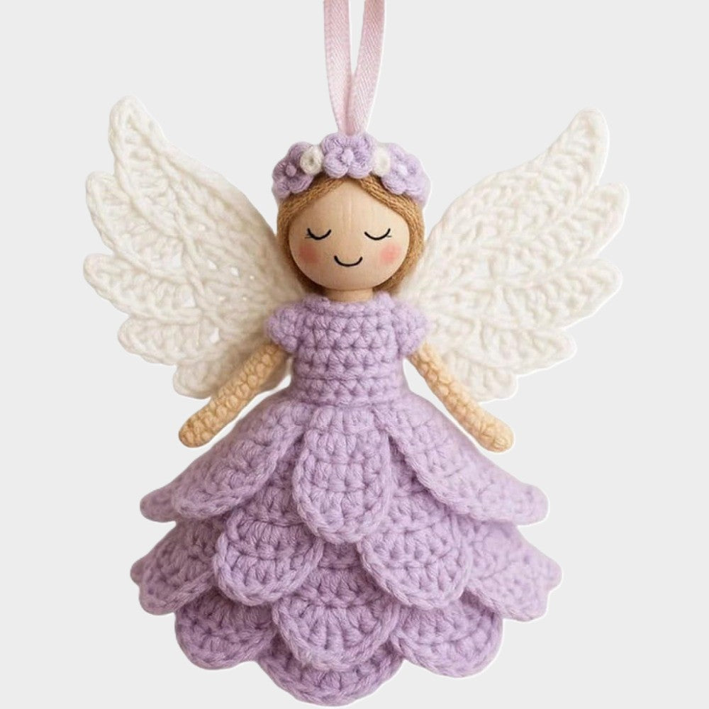 Kit de crochet para adorno festivo de ángel — Altura final de 20 cm