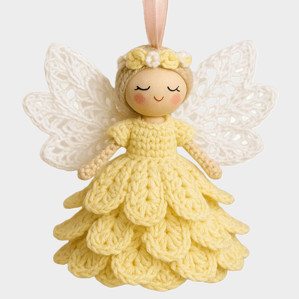 Kit de crochet para adorno festivo de ángel — Altura final de 20 cm