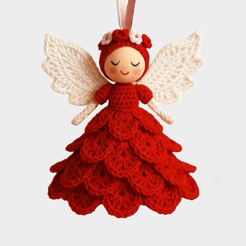 Kit de crochet para adorno festivo de ángel — Altura final de 20 cm