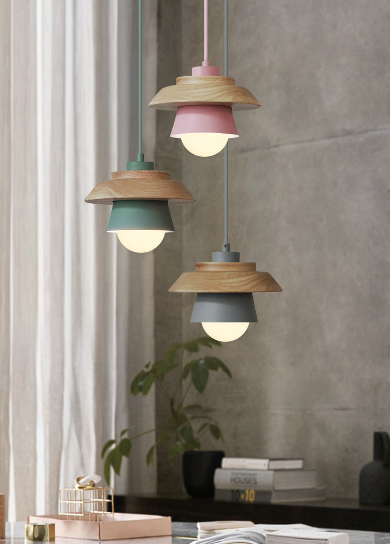 Lámpara colgante de madera de diseño natural nórdico
