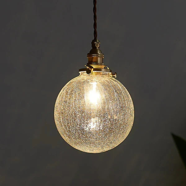Lámpara colgante industrial con pantalla de cristal transparente
