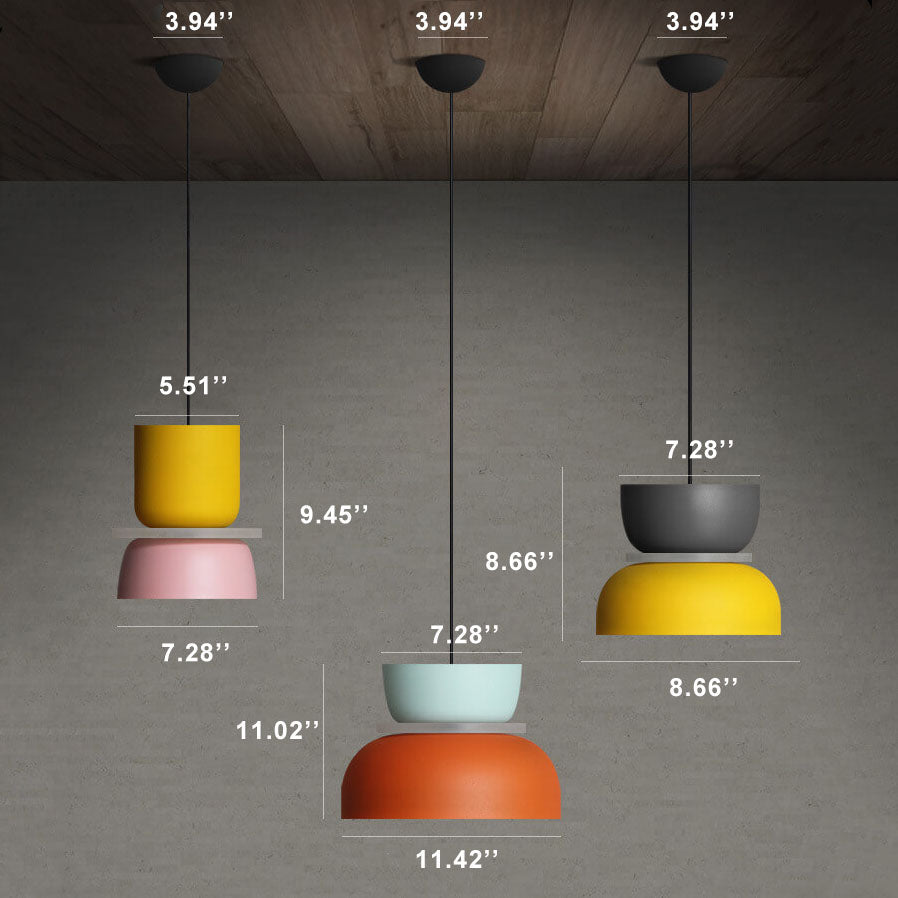 Lámpara colgante LED Macaron con diseño de colores de estilo escandinavo