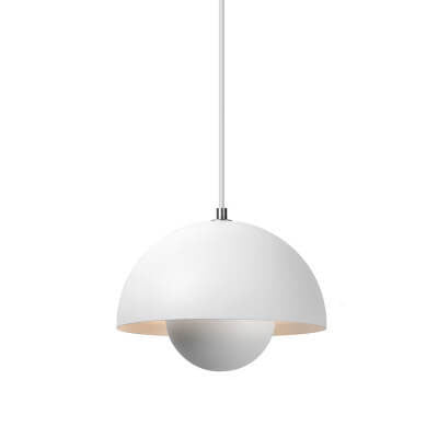 Lámpara colgante nórdica con pantalla metálica en cúpula - Lámpara de techo ajustable para iluminación de cocina escandinava