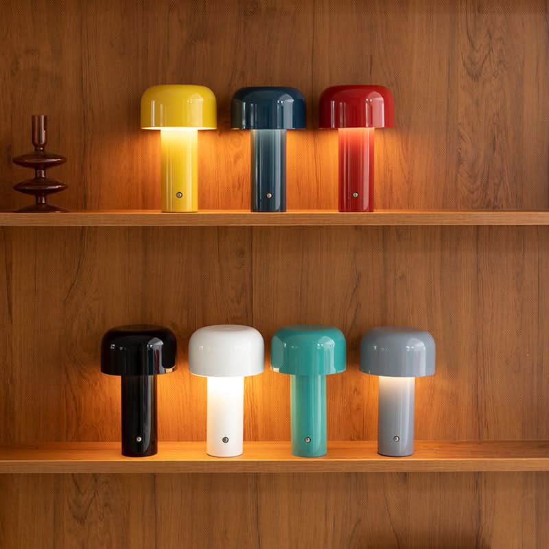 Lámpara de mesa LED inalámbrica regulable en forma de hongo de estilo italiano