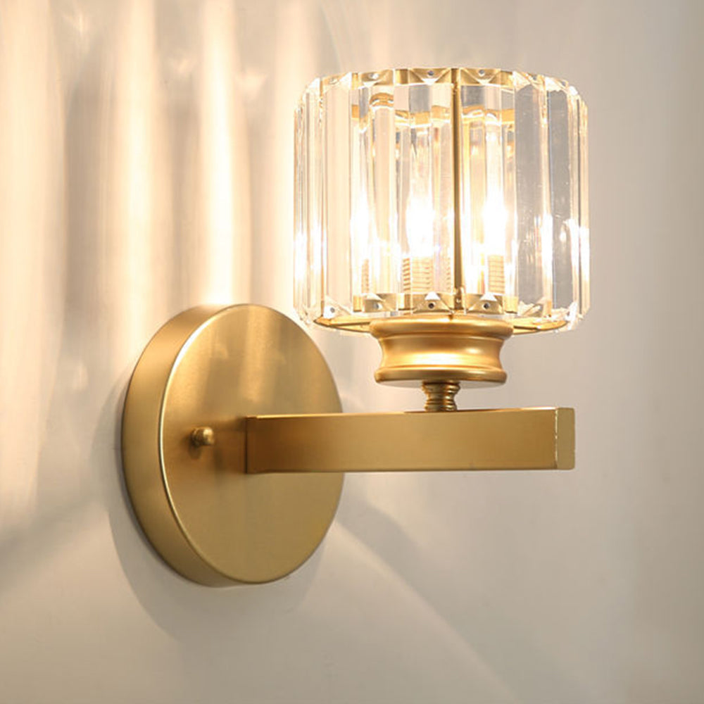 Lámpara de pared de cristal | Aplique moderno de vidrio e hierro