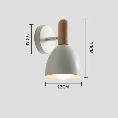 Lámpara de pared de madera de estilo nórdico | Luz nocturna ajustable