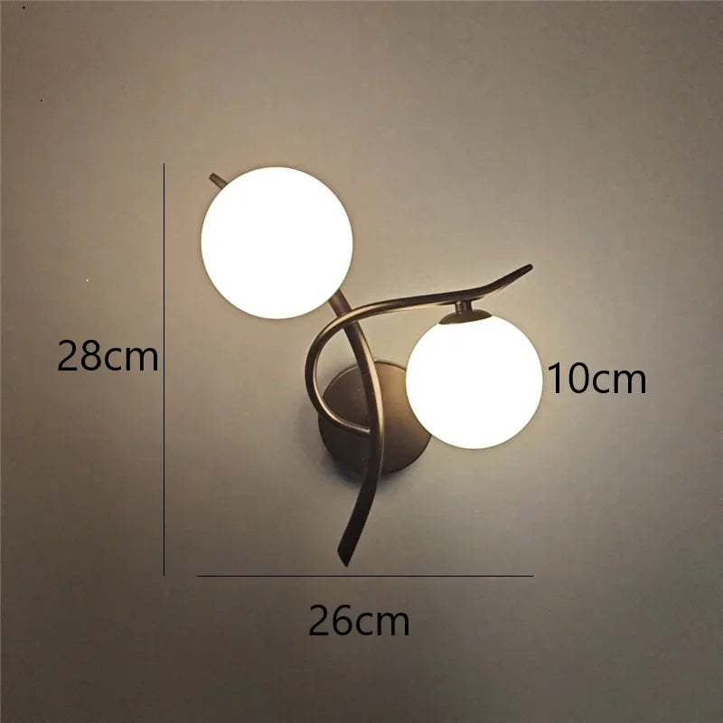 Lámpara de pared LED de diseño escandinavo con doble esfera