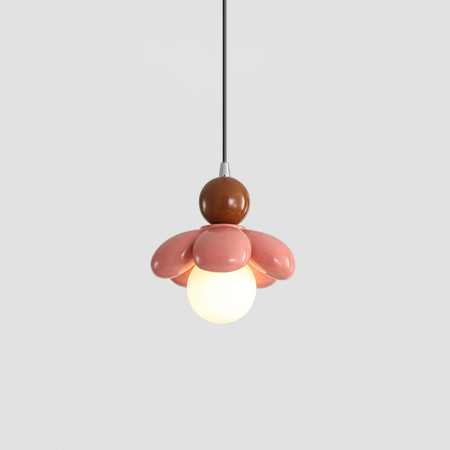 Lámpara de techo colgante de resina con forma de flor colorida – Iluminación elegante para salón y dormitorio disponible en varios colores