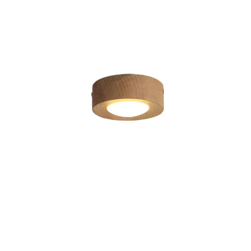 Lámpara de techo de madera de nogal con foco LED