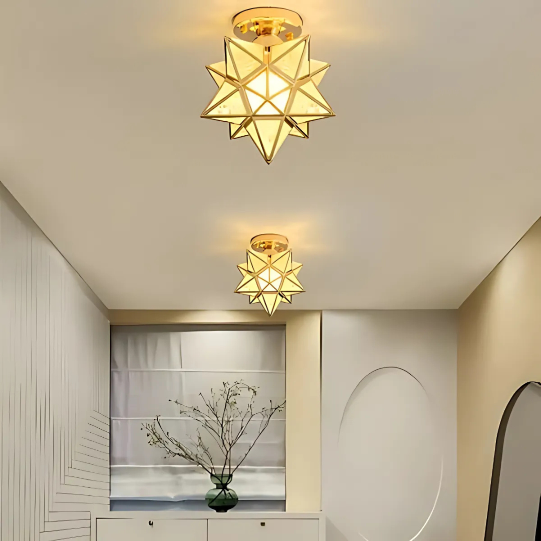 Lámpara de techo LED | Elegante luz geométrica en forma de estrella