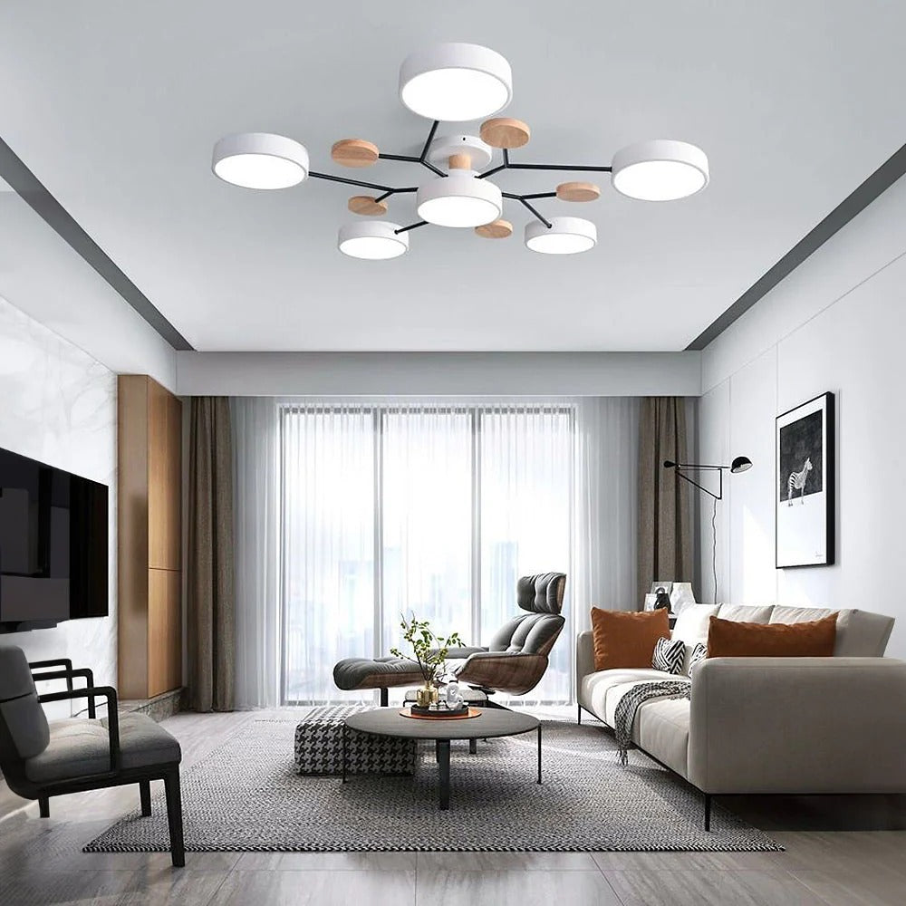 Lámpara de Techo LED Moderna Semiempotrada Halo para Espacios Elegantes